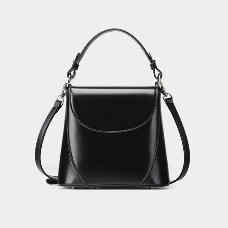 

Hifashion Luxury Genuine Leather Bucket Small Shoulder Crossbody Bags For Women 2025 Trend Designer Short Handle Tote Handbags
