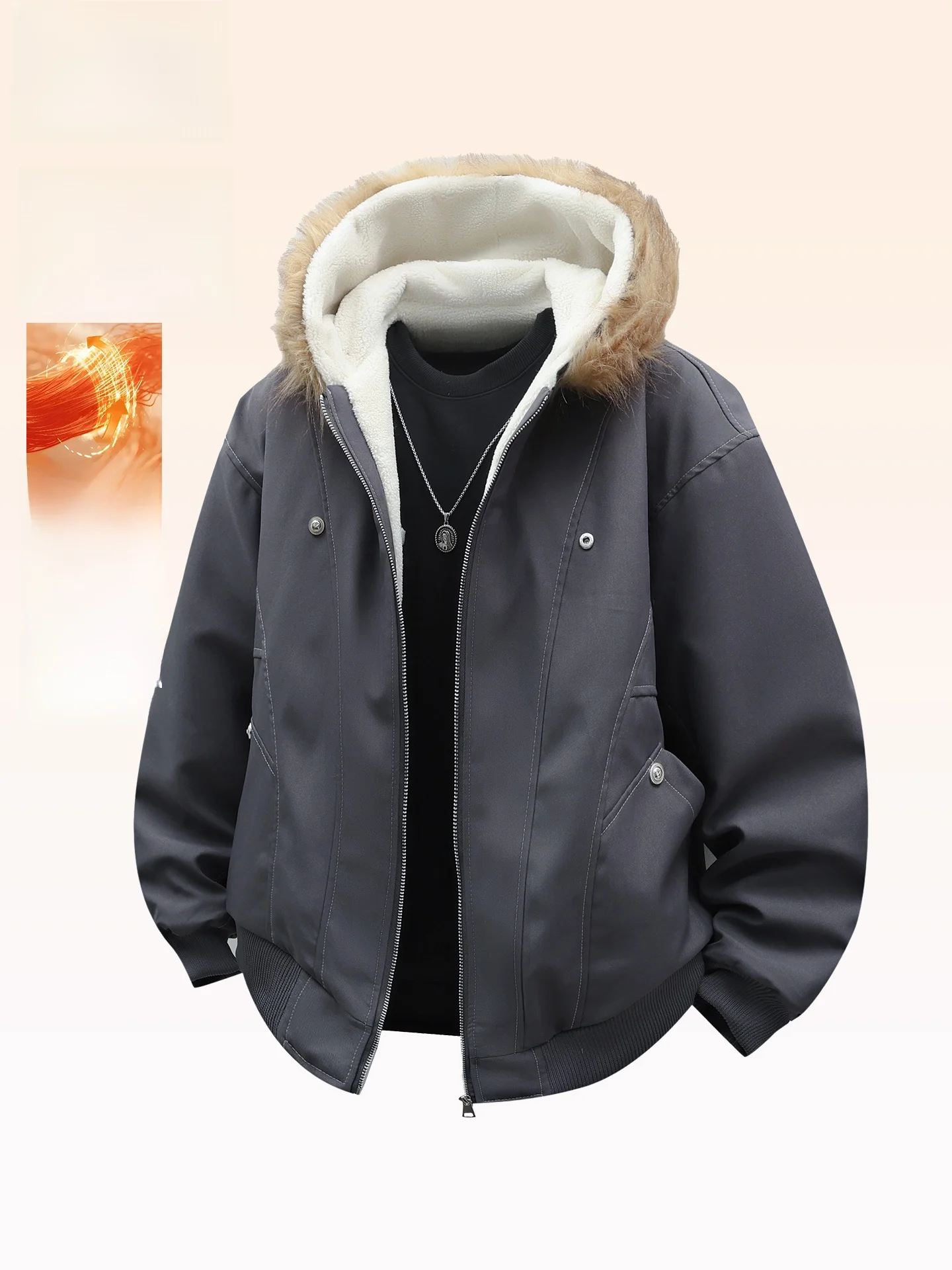 

Мужская утепленная хлопковая куртка на флисовой подкладке Woodpecker Mountain Eagle, зимняя рабочая одежда, модный городской стиль, на молнии