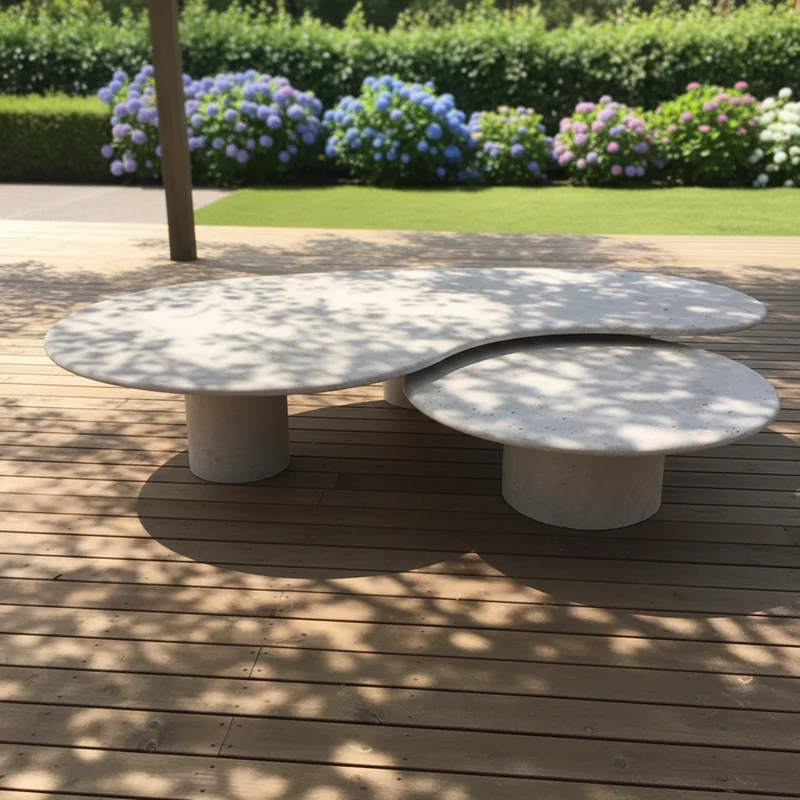 xx-Modern Furniture Natural Beige Travertine High and Low Sets 2 Triangle Marble Side Tea Table Travertino Coffee Table^