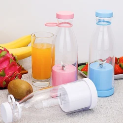 Rechargeable Mixers Fresh Fruit Juicers Blue/Pink Usb Portable Juice Bottle Mini  Electric Blender Smoothie Ice Maker