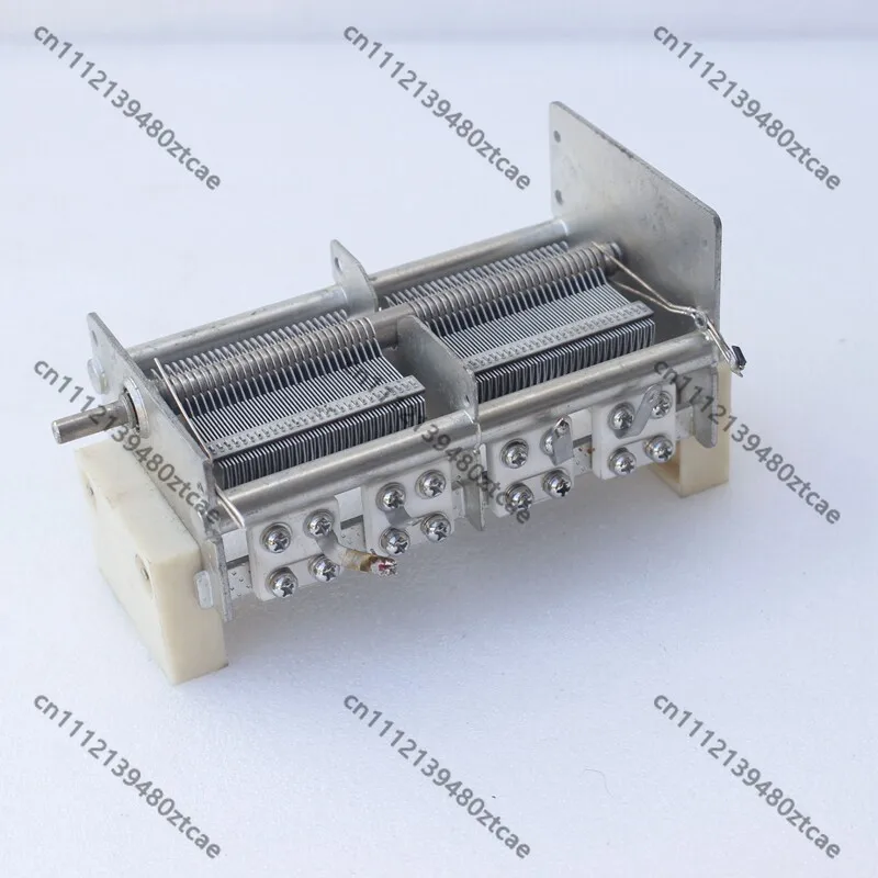 

High‑Q Used Dual Variable Capacitor 2×28PF‑1110PF Two Gang Tuning Capacitor With Base For DIY Antenna Tuner