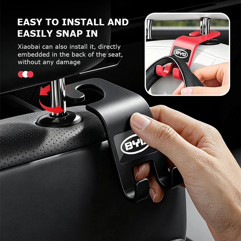 Car Seat Headrest Hooks Seat Back Hooks Storage Holder For BYD Tang F3 E6 Atto 3 Yuan Plus Song Max F0 G3 I3 Dmi