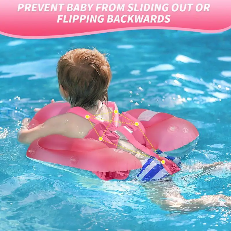 

Inflatable Baby Swimming Ring with Removable Sun Canopy Floating Swimming Pool Swim Trainer for Bathtub Swimming Pool