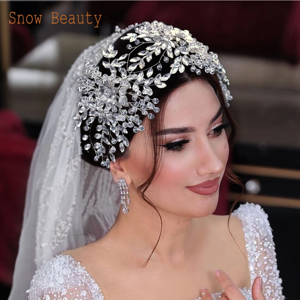 

DZ094 Crystal Wedding Dress Hair Jewelry Bridal Accessories for Women Tiaras Rhinestone Pageant Headbands Bride Headpieces