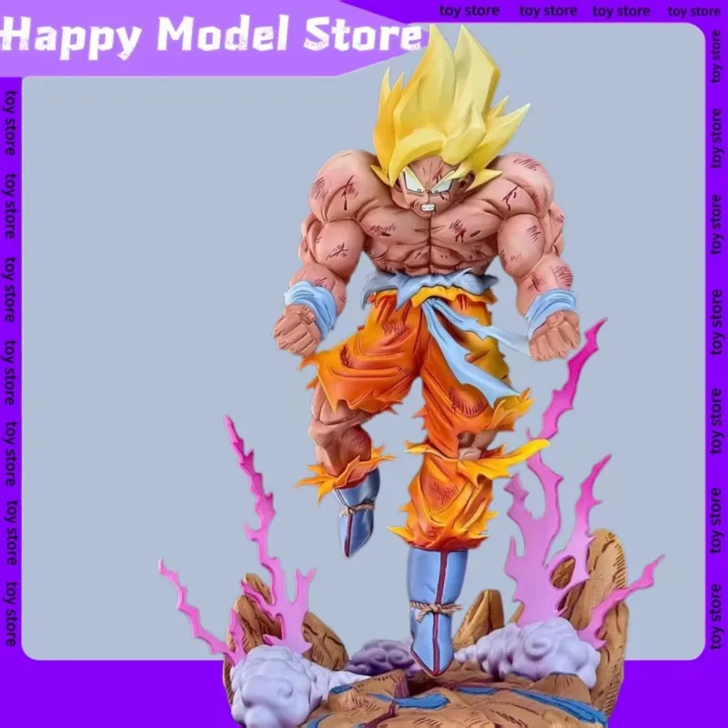 

In Stock Chuchao Wukong Figure Super Saiyan Battle Damage Edition Monkey King Scene Statue Model Collection Ornament Anime Gift