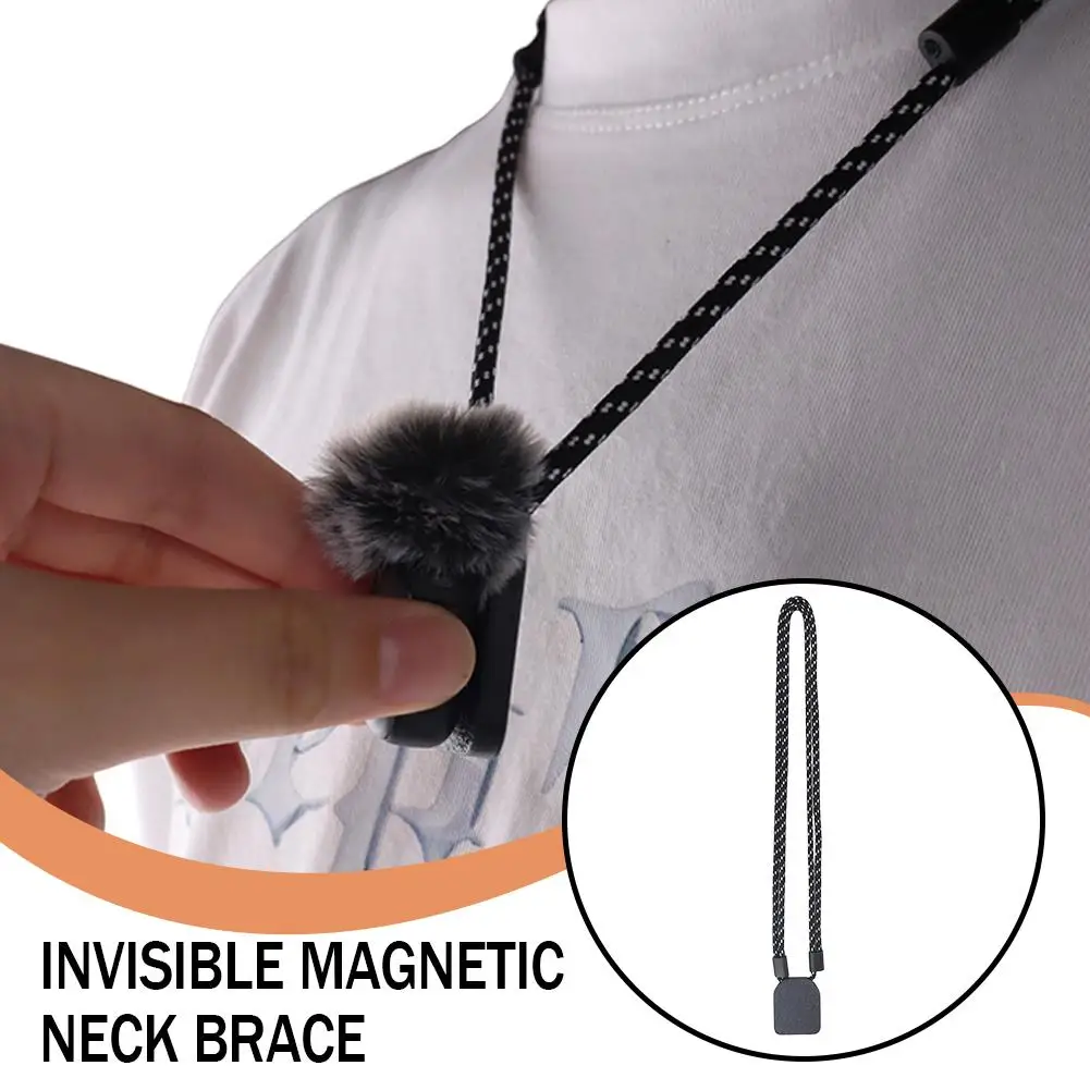 Invisible Magnetic Neck Mount for DJI Mic 2 DJI Mic Mini Microphone Holder Hands Free No Audio Interference Adjustable Bracket