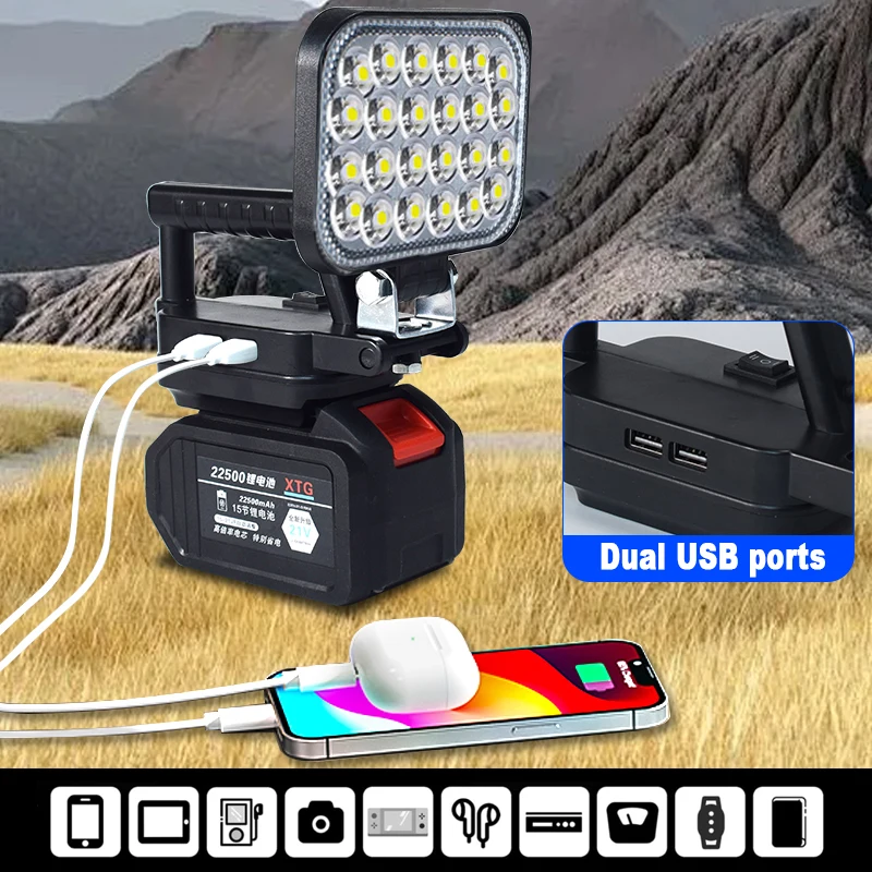 مصباح ليد لبطارية ماكيتا 3 في الأضواء المحمولة اللاسلكية في الهواء الطلق العمل الصيد أضواء أداة الطوارئ المحمولة لا بطارية