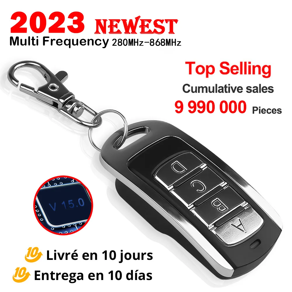 280-900MHz Multi-frequency Garage Door Remote Control 433 315 433.42 434.42 390 868MHz Door Command Opener Handheld Transmitter