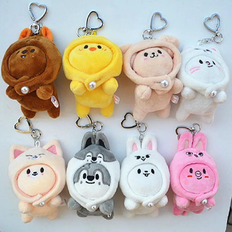 K-pop الضالة الاطفال أفخم المفاتيح دمية قلادة ظهره اكسسوارات SKZOO المعبود نفس النمط الكرتون ألعاب من نسيج مخملي دمية الهدايا الطرفية