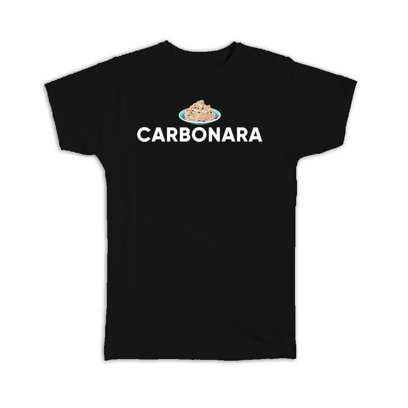 T Shirt Carbonara Art Print For Food Pasta Lover Italian Cuisine Kitchen vintage Washed designer clothes Stylish Stretched