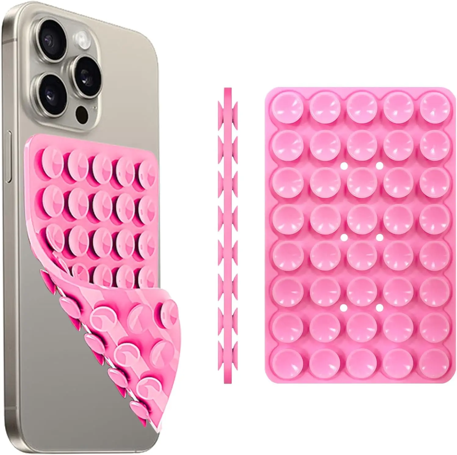 Double-Sided Suction Cup Phone Mount, Silicone Suction Phone Case Adhesive Sticky Phone Grip Hands-Free Phone Grip Phone Stand