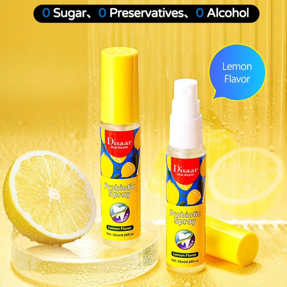 20ML Breath Freshener Spray Lemon Grape Mint Flavor Artifact Female Male Portable Breath Kissing Mouth Spray Cleaning Spray