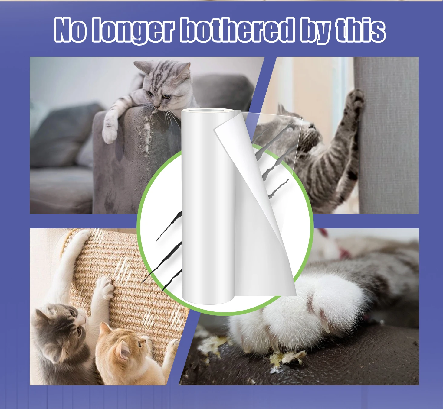 Anti Cat Scratch Furniture Protector, Single-Sided Sticky Couch Protector for Cats, Flexible Couch Corner Guard Under Cats Claw