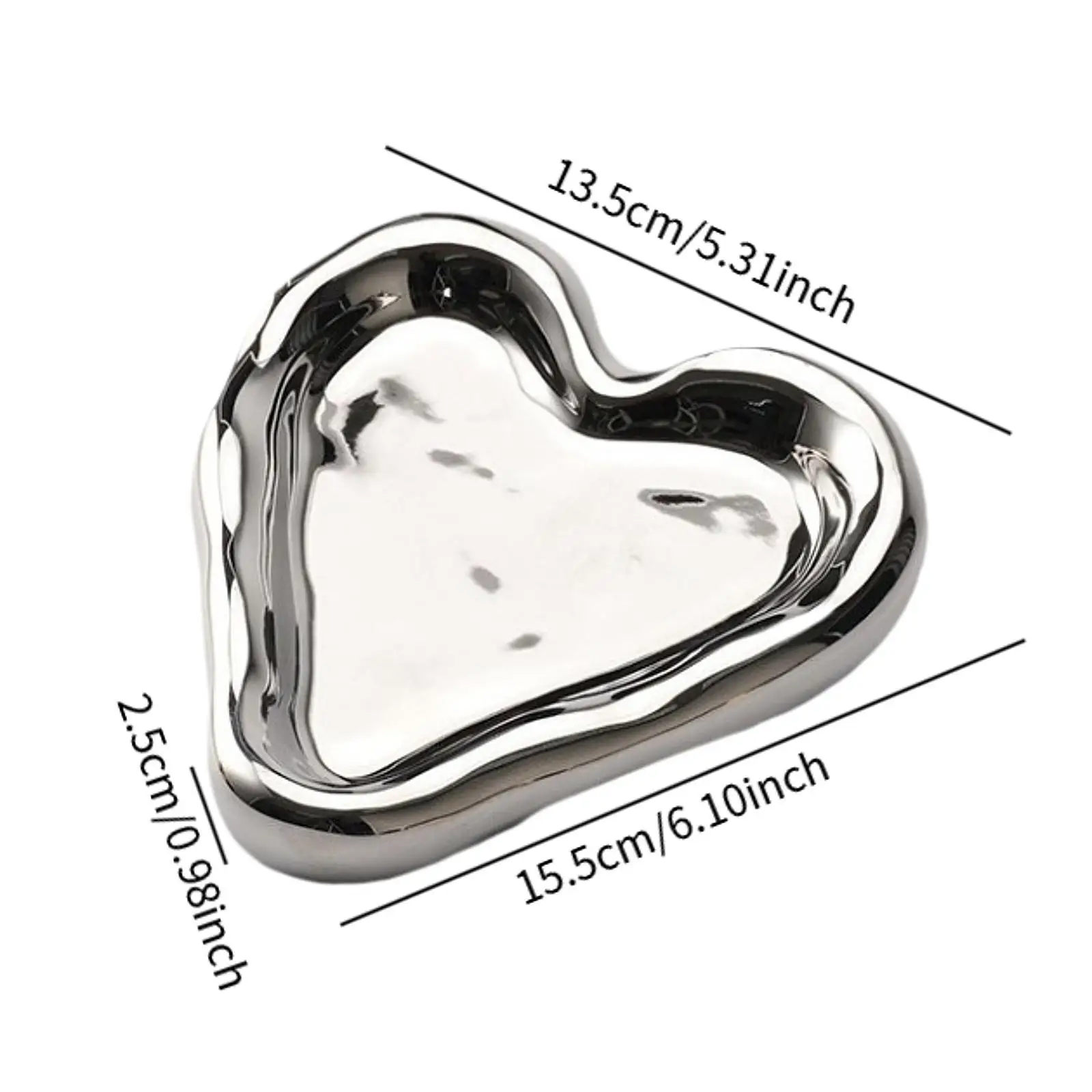 Jewelry Dish Heart Shaped Vanity Decorative Heart Shape Jewelry Storage Tray
