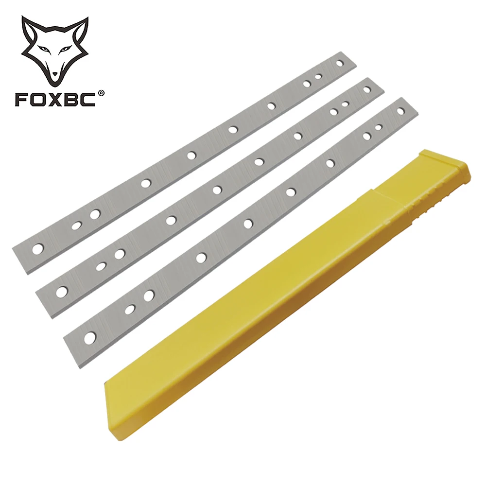 FOXBC-cuchillas de cepilladora de 13 pulgadas, repuesto para cuchillo cepillador de madera DeWalt DW735 DW735X para carpintería, Juego de 3