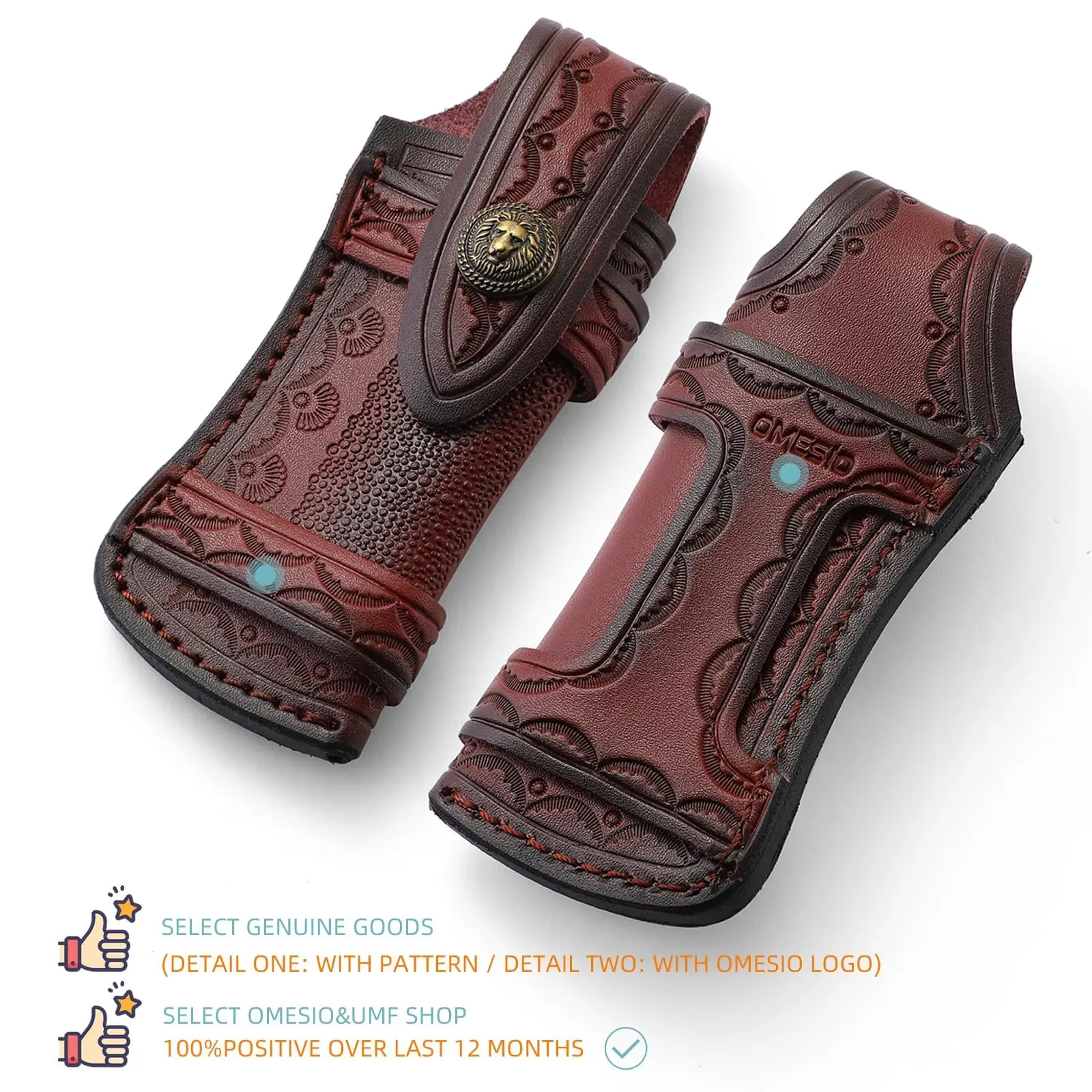 OMESIO Guaina per coltello in pelle da 4,53'' (M) per tasca, pieghevole e portacoltelli orizzontale