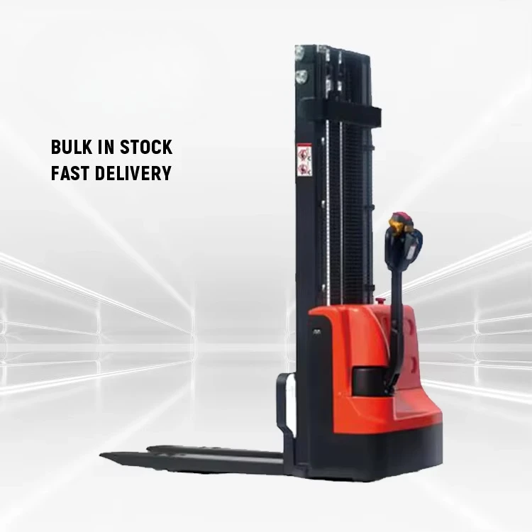 2000kg High Lift Stacker Full Electric Walkie Pallet Stacker for Narrow Aisle Warehouse Handling Counterbalanced Stacker Custom