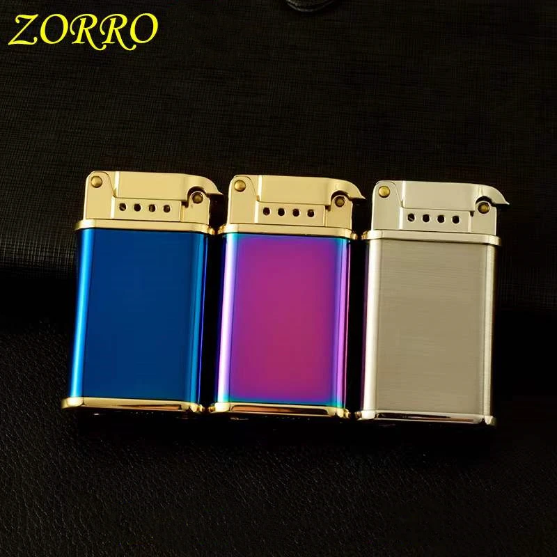 Zorro original kerosene lighter creative oblique fire old-fashioned funny play wheel gasoline tubing lighter gift