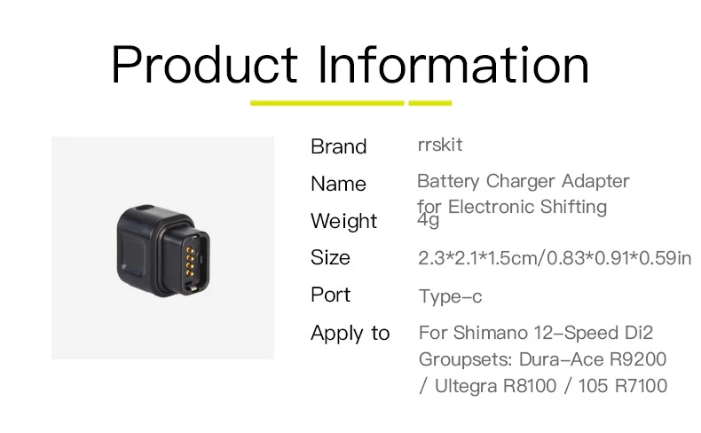 Rrskit Batterieladegerät-Adapter für Shimano 12-Gang Di2-Gruppen Dura-Ace R9200/Ultegra R8100/105 R7100 Electronic Shifting – Detail 1