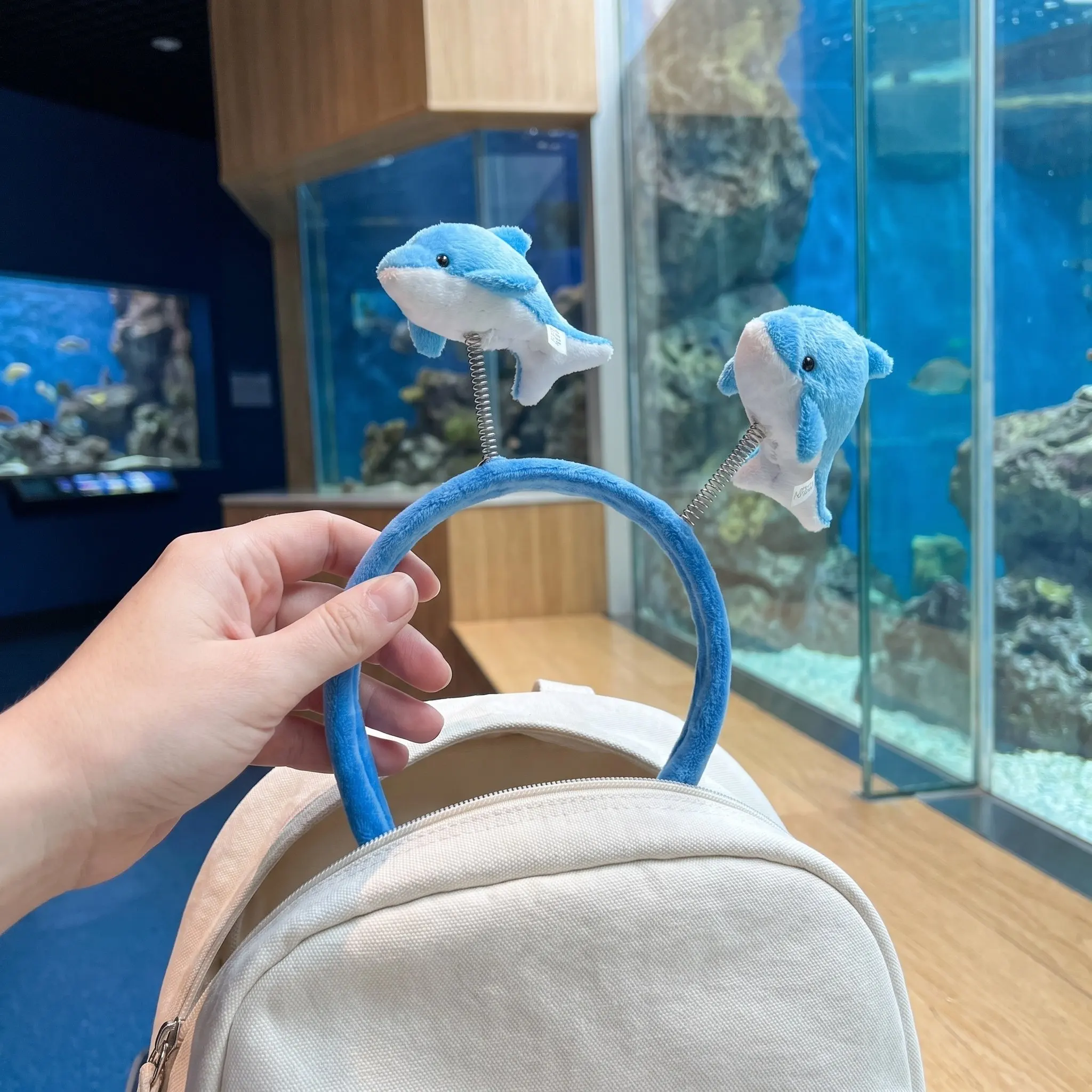 Dolphin Headband Blue Soft Ocean Costume Headband Spring Marine Animal Accessories for Under Sea Party Beach Vacation