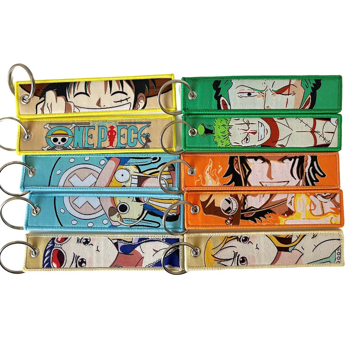 

Japanese One Piece anime cool embroidery personalized role-playing keychains motorcycles cars backpacks fashion keychains