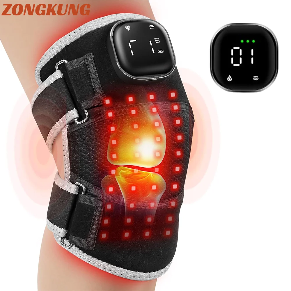 

Red Light Therapy & Vibration Massage Knee Brace - Wireless Rechargeable Controller, 660nm&850nm Red Light Therapy Heated Device