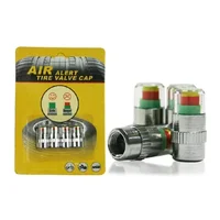 4Pcs Car Tire Pressure Guage Cap Sensor Indicator Alert Monitoring Tool Tyre Cap Indicator Alert Air Pressure Gauge 5