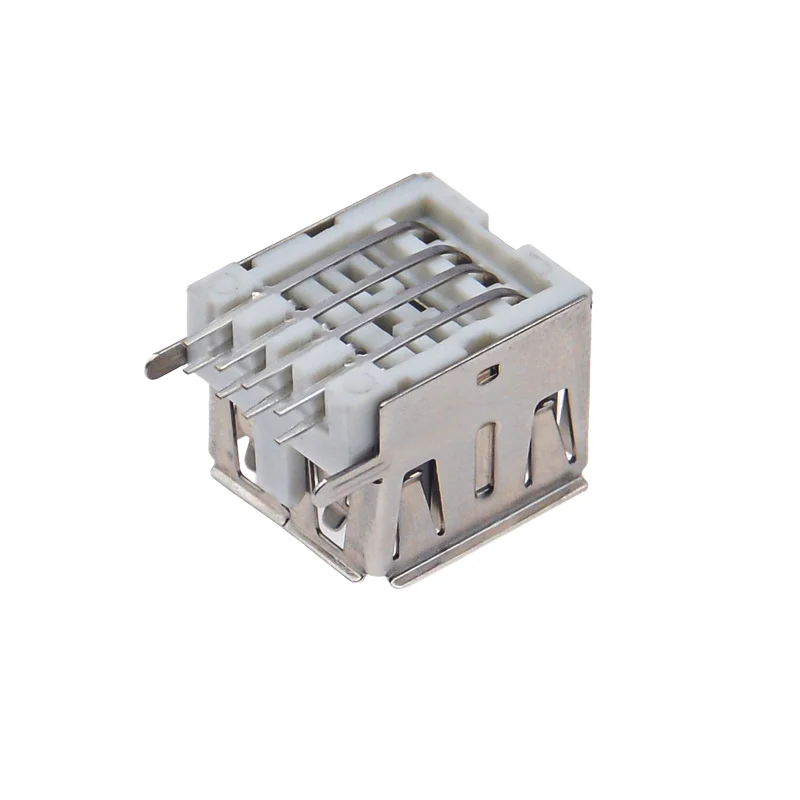 10 قطع من موصل USB 2.0 من النوع A منخفض المستوى، جسم قصير 11.5 مم مع شفة معززة لتركيب PCB الأفقي الآمن #4