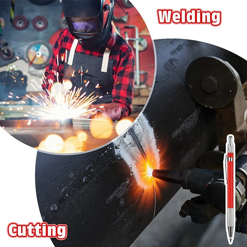 A20F-Streak Welders Pencil, механический металлический маркер, серебряная ручка со встроенной точилкой для сварки, изготовления, деревообработки