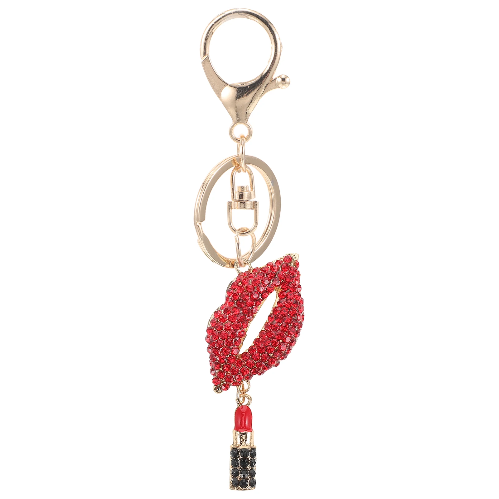 

Creative Keychains Lip Shape Rhinestone Decorations Cute Bag Charms Keychains For Women Handbag Accessories Women Keychain