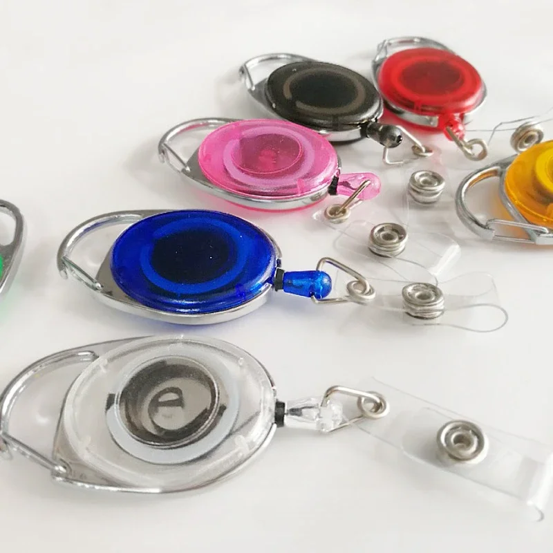 1Pc Plastic AntiLost Keychain Retractable Keychain ID Card Holder Keyring Key Chain Badge Reel Credential Holder Multifunctional