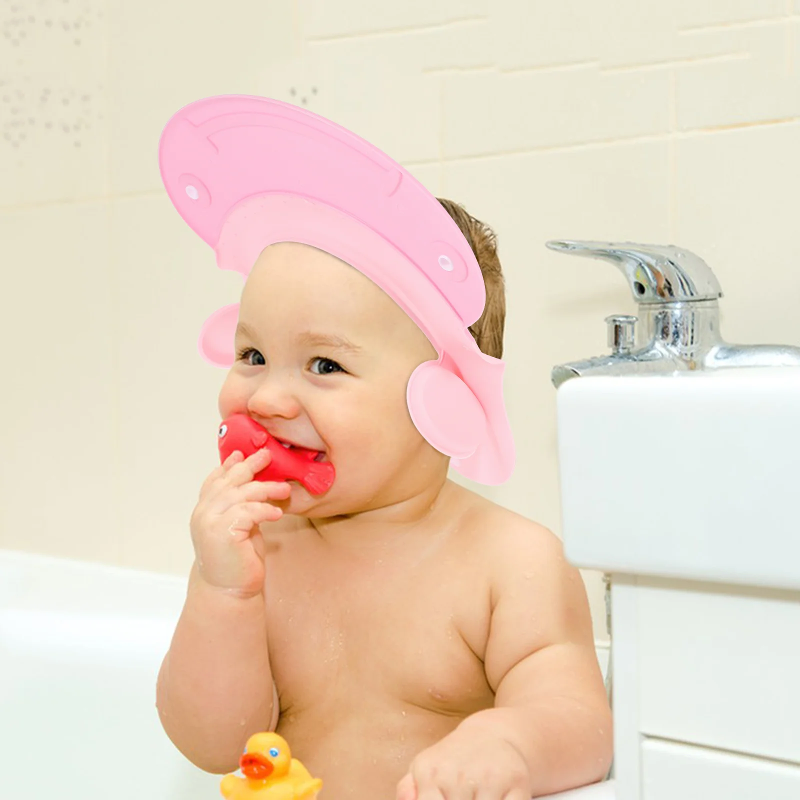 

Детская шапочка для душа, регулируемая водонепроницаемая шапочка для мытья волос с силиконовым краем для детей, шапочка для купания с рисунком детского шампуня