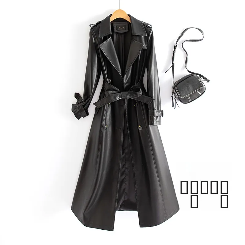   เสื้อโค้ทหนังแท้ Ning สำหรับผู้หญิง ความยาวปานกลาง หนังแกะ ฤดูใบไม้ผลิ ฤดูใบไม้ร่วง รุ่นใหม่ สไตล์เกาหลี ทรงเข้ารูป เสื้อกันลมสำหรับผู้หญิง