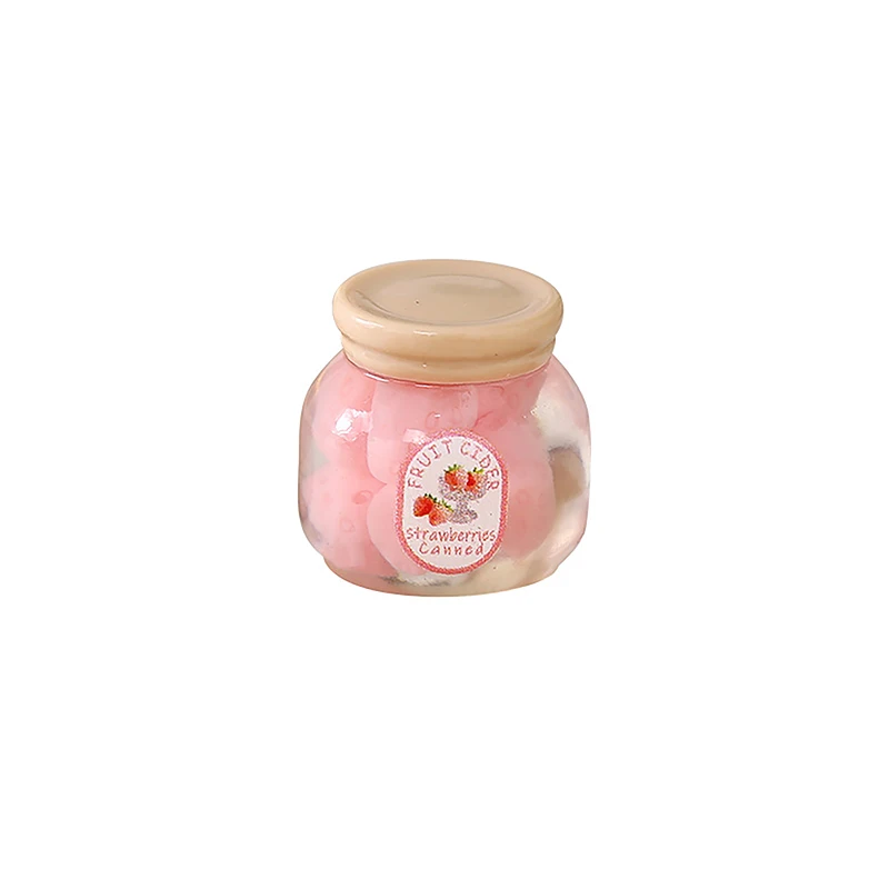 2pcs Miniature Canned Fruit And Jam Model Dollhouse Kitchen Accessories Simulation Candy for Dolls House Decoration
