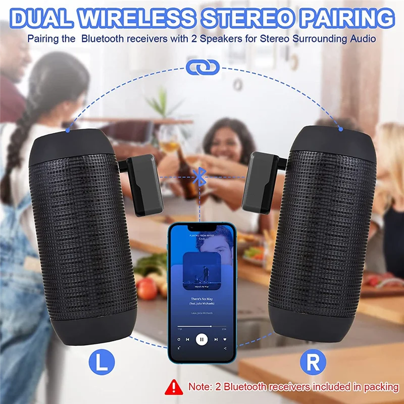 Excellent-Wireless Audio Receiver Music/Hands-Free Call 3.5Mm AUX Adapter Wireless Bluetooth Adapter For Car/Home Stereo