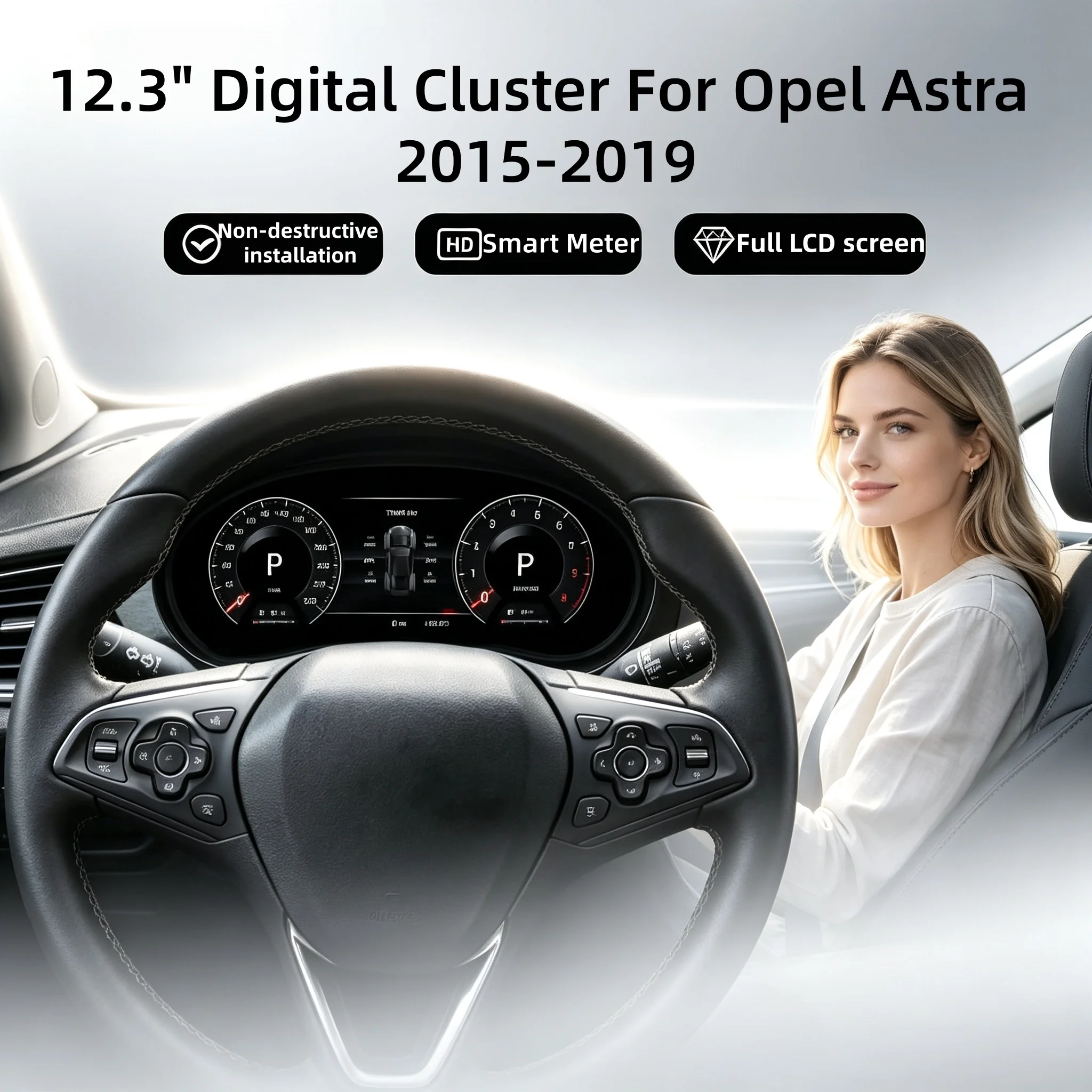 12.3'' Speedometer Instrument Cluster For Buick Verano 2015-2022 For Opel Astra J 2015-2019 Instrument Panel Car LCD Instrument