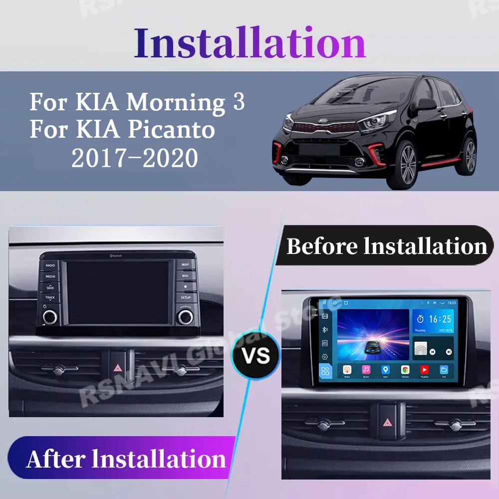 Car Radio Android 14 For KIA Morning 3 Picanto 2016 2017 2018 2019 2020 Carplay Player Navigation Multimedia Stereo Auto DSP DVD