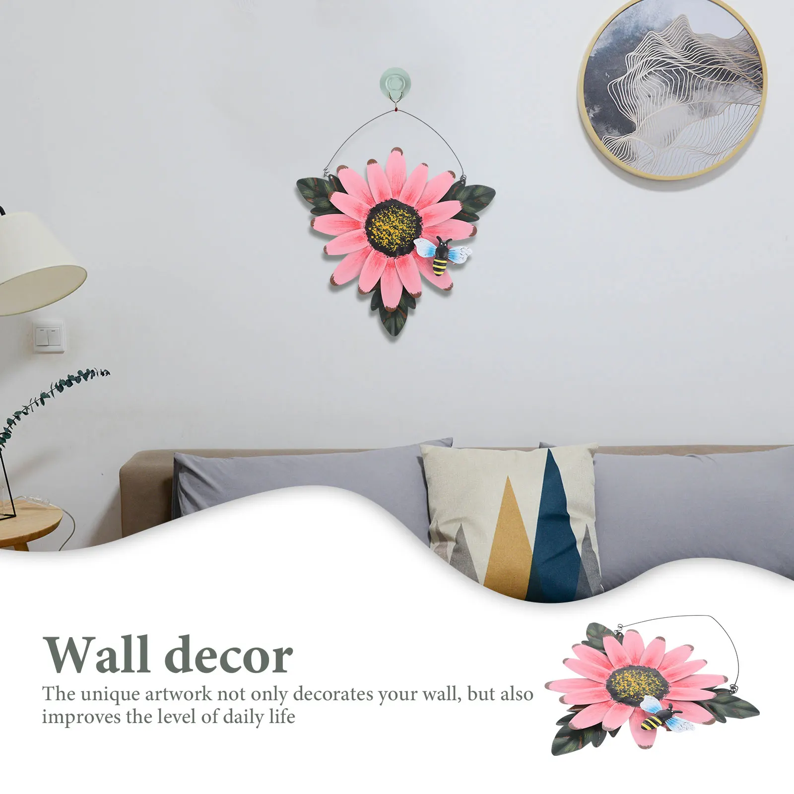 

Iron Art Flower Wall Decor 3D Simulation Flowers for Living Room Bedroom Garden Courtyard Hanging Home Decor Metal Sculpture