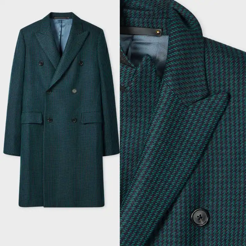 

Elegant Woolen Men Overcoat Thick Double Breasted Long Coat Casual Winter Warm Commuting Wear Customized