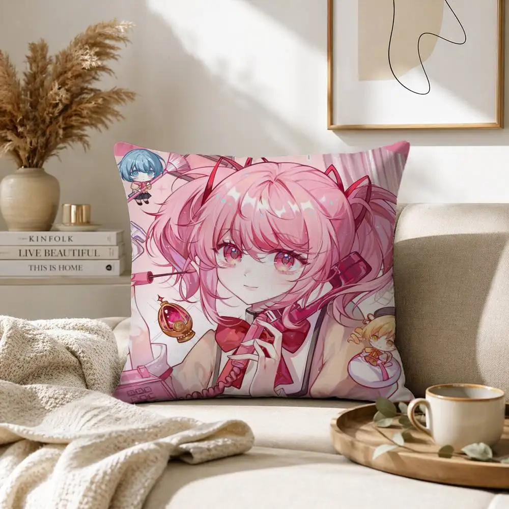 P-Puella M-Magi Madoka M-Magica Pillow Case for Sofa Living Room Home office Decor Protective Cover