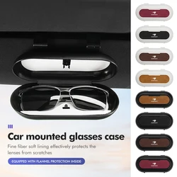 Suede Car Sun Visor Glasses Case Organizer Box Sunshade Holder For Toyota Harrier Corolla 2008 Avensis Rav4 Noah