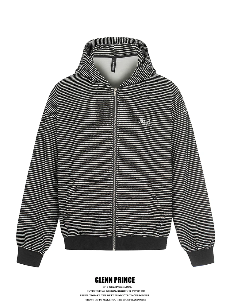 

Casual American Sle Striped Sweatirt ex Spring 2026 New Faion Elastic Elastici Hooded ort Sve Long Sve