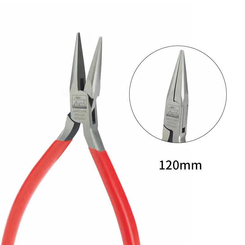 ANTILOPE 120mm Smooth Jaw Chain Nose Pliers No Spring with Cutter Precision Jewelers Pliers for Fine Jewelry Wire Wrapping