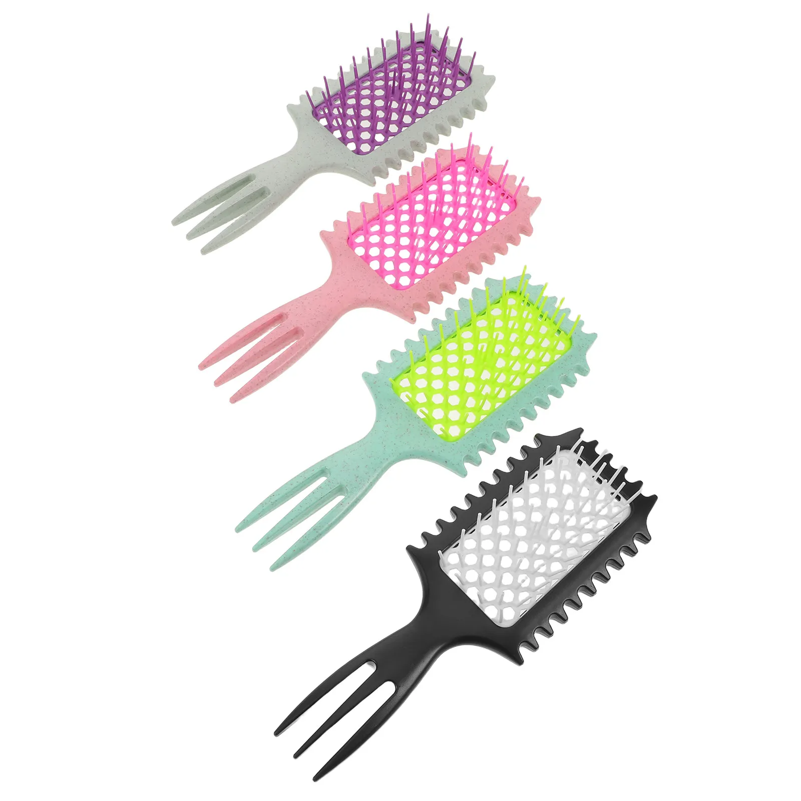 

Набор из 4 массажных расчесок для кожи головы, антистатические, с полым сетчатым дизайном, для распутывания влажных и сухих волос, портативный инструмент для укладки и путешествий