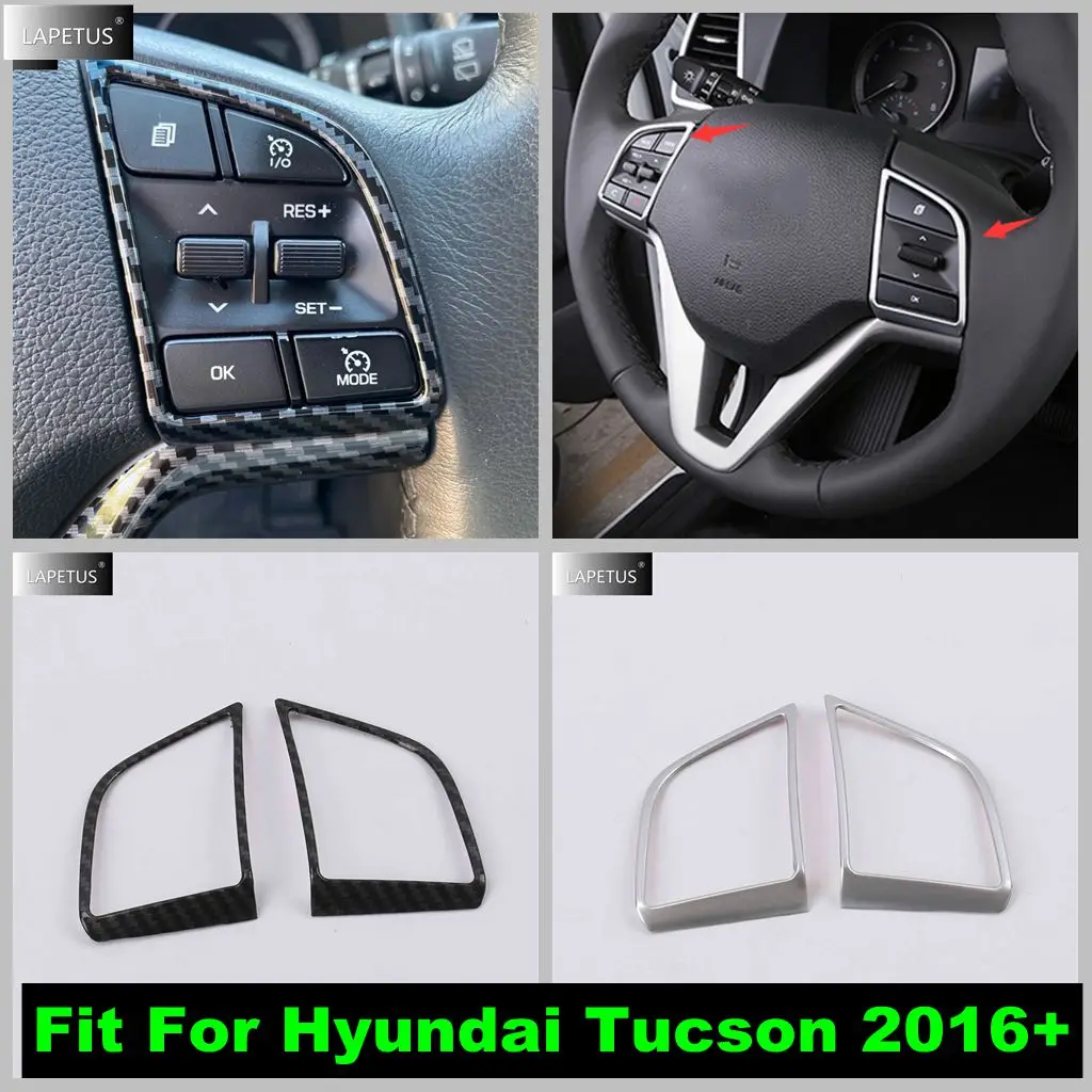 

Car Steering Wheel Button Frame Panel Decoration Cover Trim ABS Matte / Carbon Fiber Accessories For Hyundai Tucson 2016 - 2020