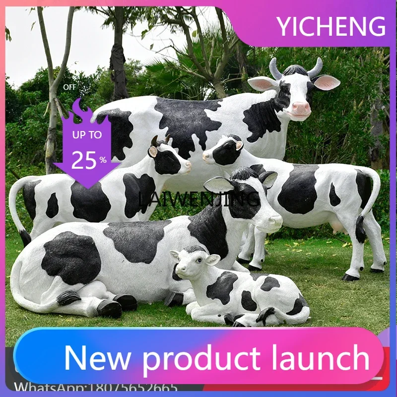 LYY  outdoor garden courtyard lawn landscape decoration ornament fiberglass simulation big cow