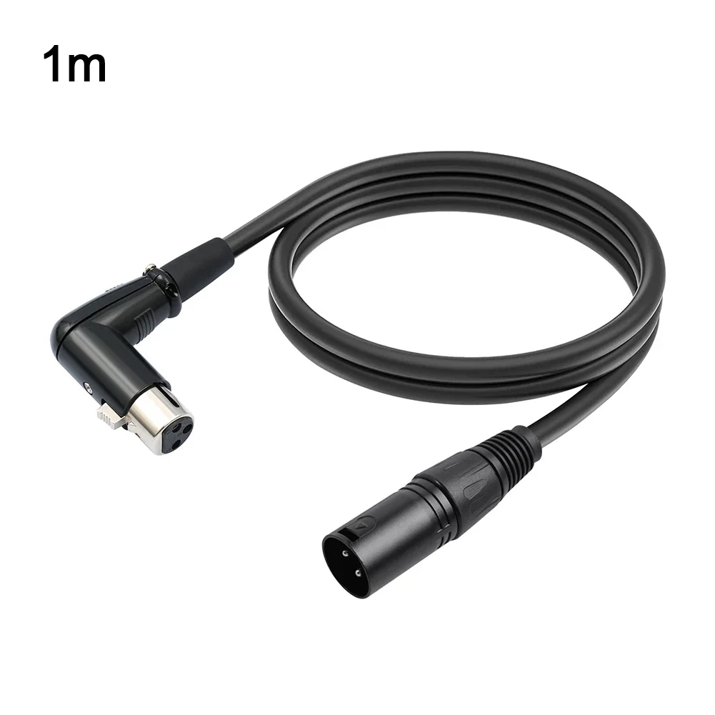 Live Performance 90 Degree XLR Cable 3-Pin XLR Adapter Self-locking Design Aluminum Foil Shielding Anti-interference