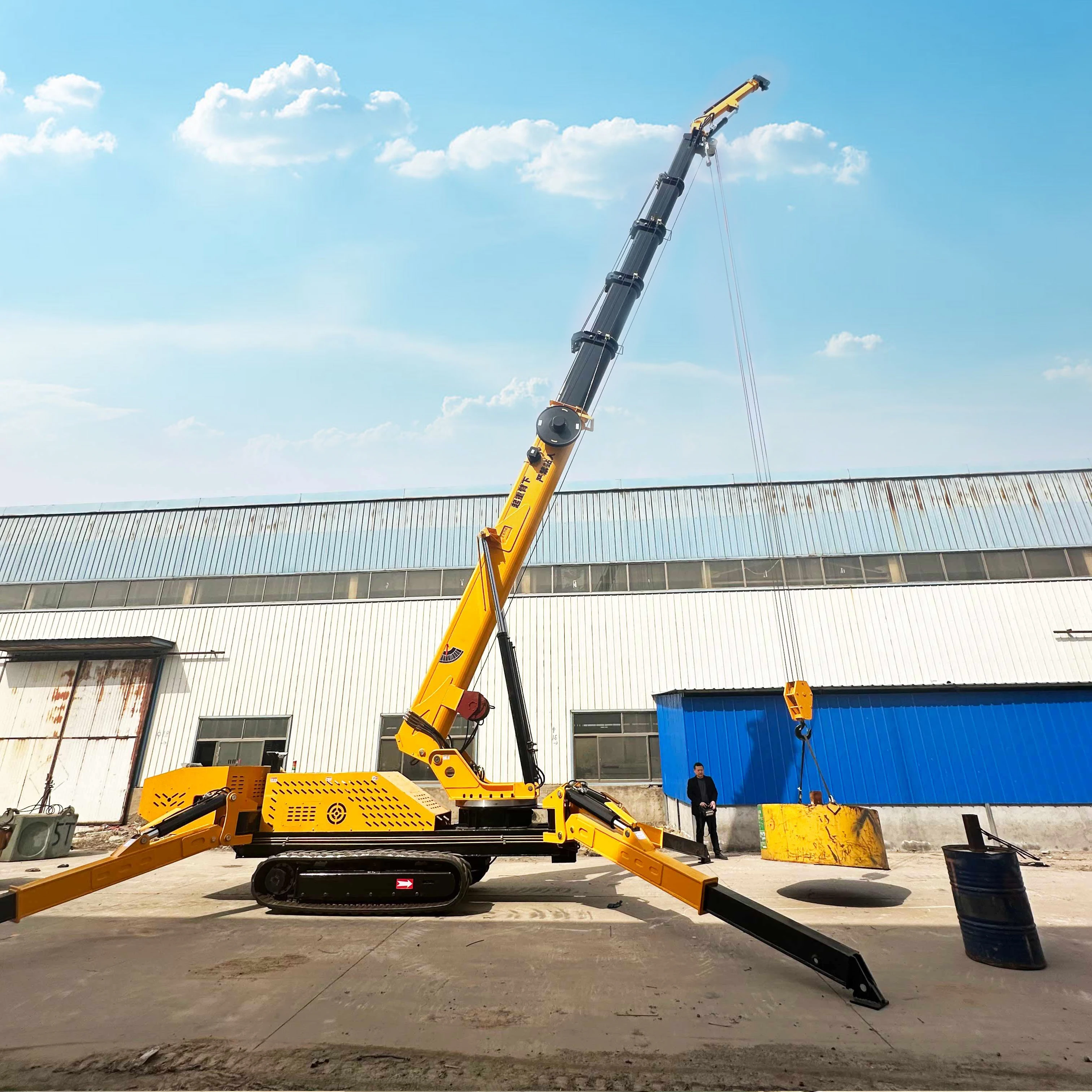 

Fly Jib Spider Crane EPA CE Mini Crawler Crane 8 Ton 10 Ton 12 Ton 10T with Man Basket for Construction Site Material Handling