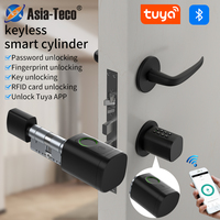 Tuya App Keyless Smart Lock Cylinder Mortise support M1 Tuya Gateway Mechanical Key And USB Emergency Power Fingerprint PINcode