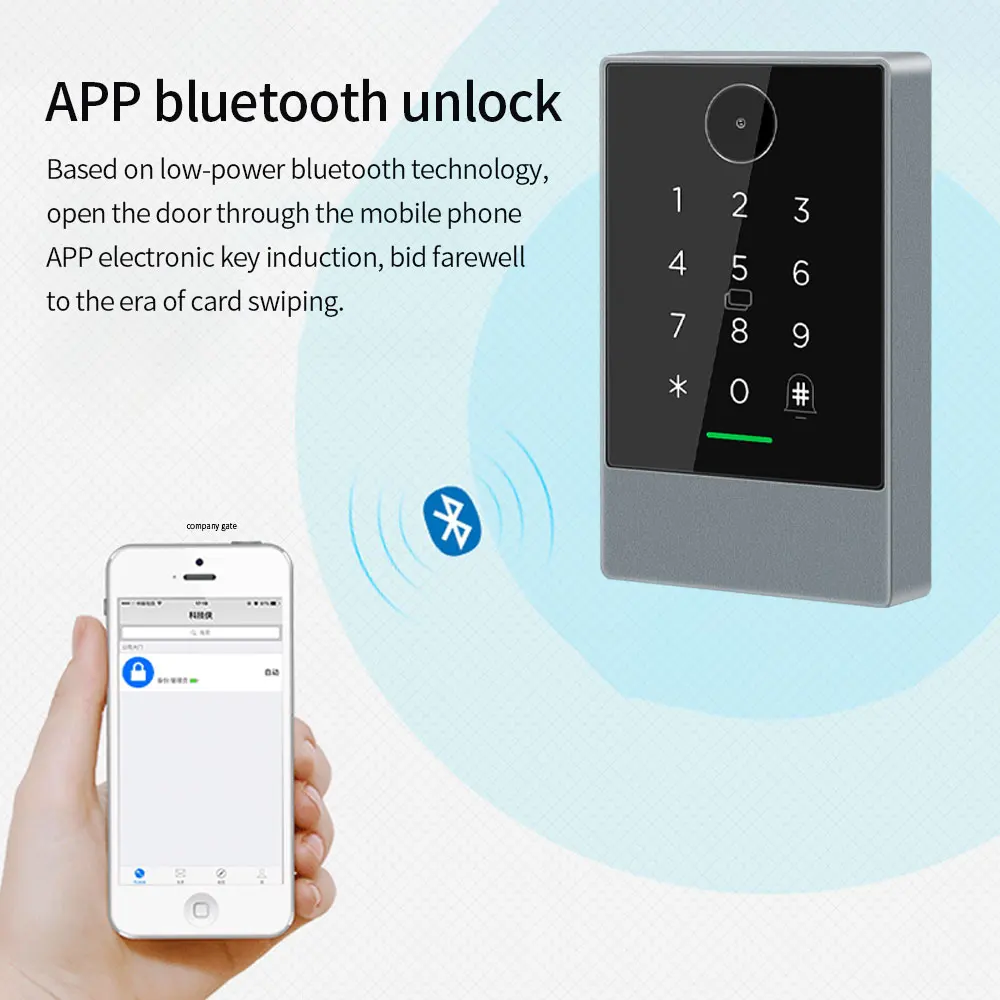 TTLOCK TTHotel App 13.56Mhz RFID Qr Code Access Control Keypad Mobile/Qrcode/Password/Card/Remote Control/Temporary Code Unlock